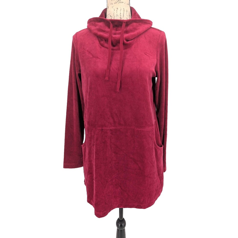 Pure Jill  Hooded Pullover SIZE Small Tall Red Pima Cotton Modal Old New Tag $89